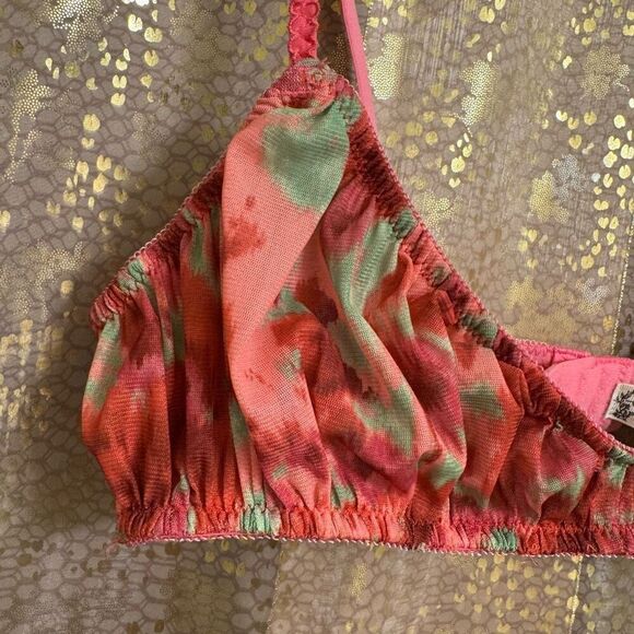 Free People Pretty Little Bralette Pink Strawberry Combo Medium NWOT - Picture 3 of 9